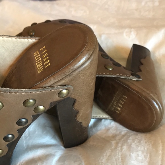 Stuart Weitzman brown studded clogs - Picture 5 of 8
